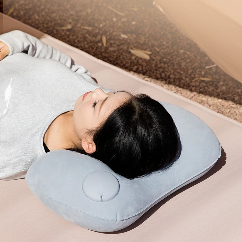 Travel Pillow Inflatable - Ultralicht opblaasbaar kampeerkussen, draagbaar reis- en