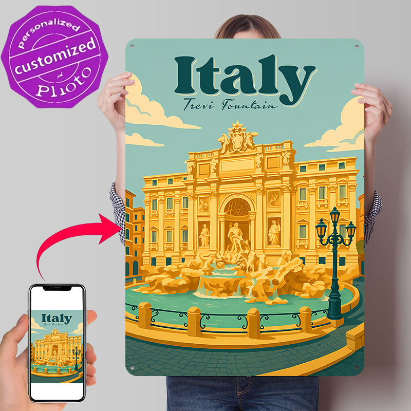 Travel Accessories Italy - Italië Trevifontein Reismetaalposter Perfect cadeau voor