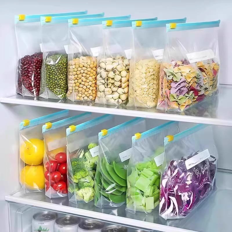 Reusable Zip Bag - Voedselopbergzakken met ritssluiting, dikke diepvrieszakken voor