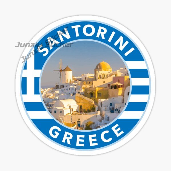 Travel Accessories Greece - SANTORINI GRIEKENLAND Autostickers Schilderachtige reisvinyl Wereldtoeristenattracties