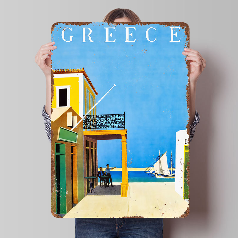 Travel Accessories Greece - Griekenland Reizen Metalen Poster Aangepaste Muurkunst