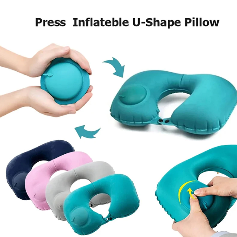 Travel Pillow Inflatable - Opblaasbaar draagbaar nekkussen U-vormig kussen dat