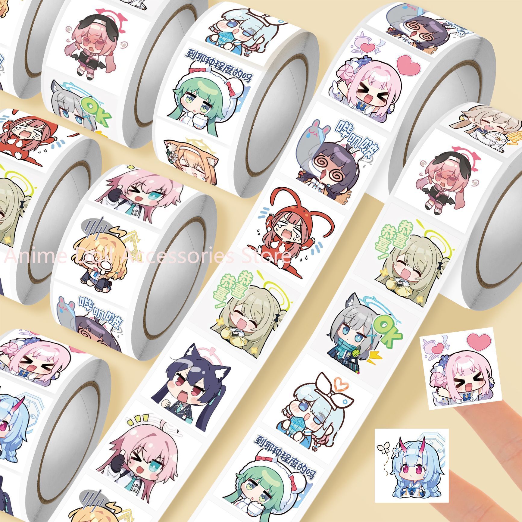 Sticker Luggage Decorative - 500 stuks/rol Blauwe Archief Shimoe Koharu