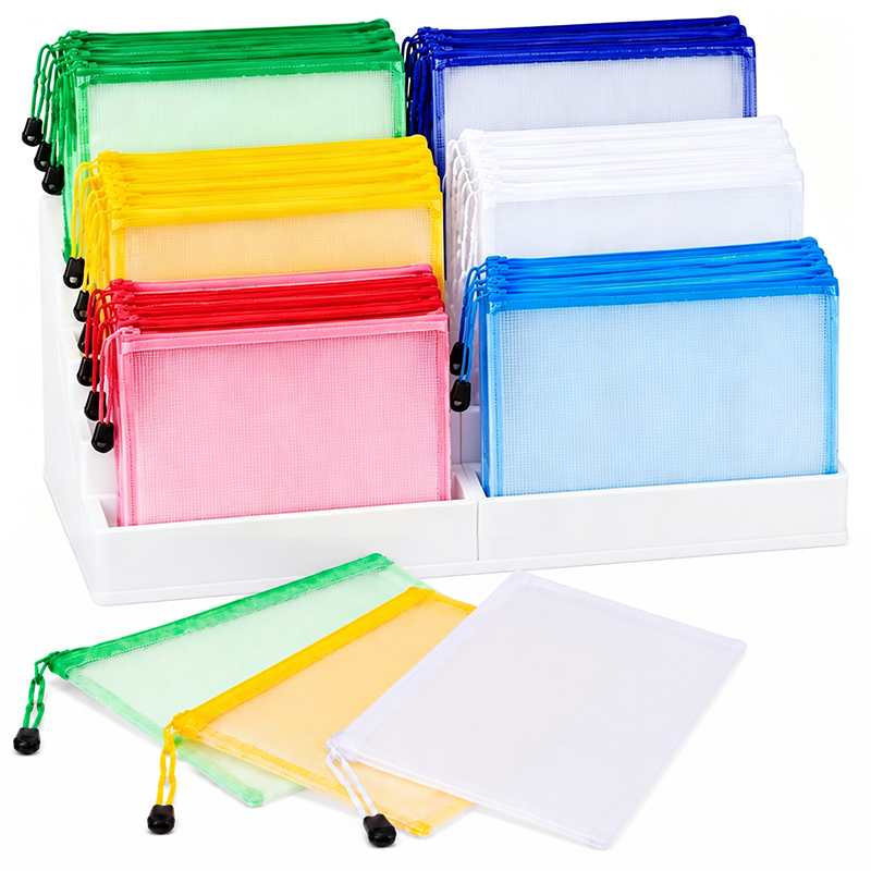 Travel Accessories Must Have - 5/20PCS A4/A5 Mesh Ritszakjes Doorzichtige &